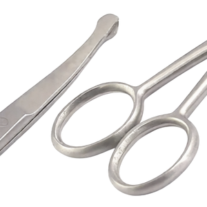 Tijeras para el vello de la nariz de 3.5 pulgadas con punta curva y redondeada, de acero inoxidable, seguras para recortar el vello de la nariz, orejas y rostro, herramienta de cuidado personal. - Product Image 6