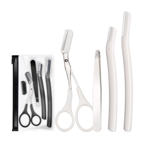 Stainless Steel Facial Hair Eyebrow <b>Trimmer</b> Set Portable Brow Razor Shaper for Women Makeup Use - Product Image 1
