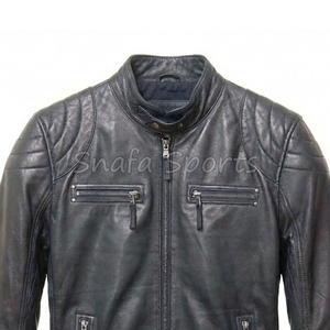 Vêtements d'hiver pour hommes, veste en cuir décontractée à fermeture éclair, veste en cuir à manches longues, veste en cuir tendance - Product Image 3