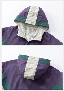 Ensemble de survêtement deux pièces Driftwear Impex pour homme, style vintage, color block, veste coupe-vent à capuche et pantalon large, polyester/nylon - Product Image 2