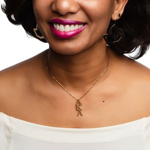 Collier Lavalier Vertical en Or Vermeil 14K (aka Or Rose) – Élégant Pendentif Doré avec Chaîne – Bijou Tendance et Accessoire Cadeau - Product Image 6