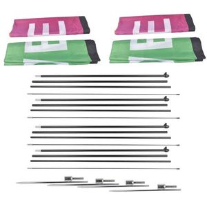 Set di 4 Bandiere Pubblicitarie con Supporto a Piuma, Kit con 4 Picchetti da Terra, Bandiere in Seta per Attività Commerciali - Product Image 2