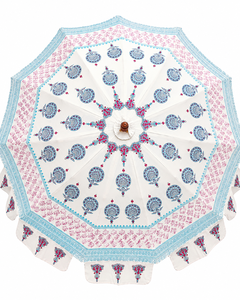 Sombrilla de Jardín Boho Chic, Sombrilla de Patio con Estampado a Mano en Algodón, para Decoración de Exteriores, Elegante Sombrilla de Jardín para Exteriores, Personalizable - Product Image 1