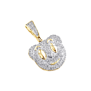 DHANI JEWELS PVT LTD Colgante Hiphop de Cara de Payaso con Diamantes Redondos Reales de Oro Amarillo de 10K para Hombre, Charm Pavé de 1 pulgada, 0.33 CT - Product Image 3