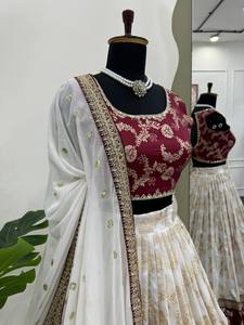Conjunto de Lehenga Choli Bordado para Mujer, Traje Tradicional Indio para Bodas, Fiestas y Festivales - Product Image 1