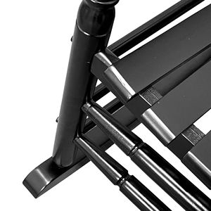 Sedia a Dondolo Nera per Adulti, Ideale per Balconi e Verande, Seduta Confortevole per Spazi Esterni - Product Image 4