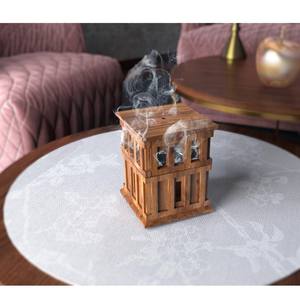 Wholesale Architectural Square Mango Wood <b>Bakhoor</b> Burner Slotted Pillar Design Bulk Modern Arabian Mabkhara Tower <b>Oud</b> Incense Ho - Product Image 1