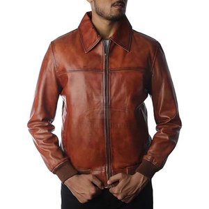 Service OEM : Créez votre propre logo sur une veste bomber en cuir pour homme, vêtement de mode de haute qualité, veste d'hiver pour homme - Product Image 6