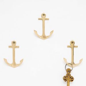 Pieces <b>Decorative</b> Anchor <b>Hooks</b> Nautical <b>Hooks</b> for Hanging Antique <b>Coat</b> <b>Hook</b> Gold Wall <b>Hook</b> Nautical Key Holder for Wall Vintage - Product Image 1