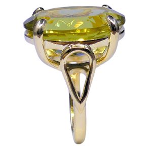 Anillo Clásico de Plata de Ley 925 Chapado en Oro con Topacio Limón para Mujer, Joyería para Bodas - Product Image 3