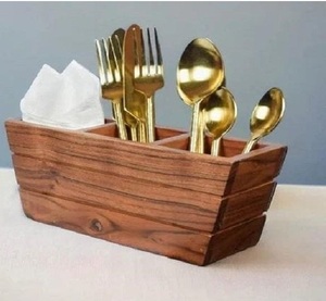 Stylish Luxury Handmade Durable Rustic Wooden <b>Utensil</b> <b>Organizer</b> for Home Kitchen Cooking Tools Serving Accessories Daily Storage - Product Image 2
