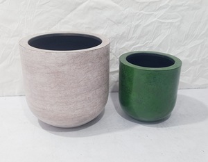 Modern Round Metal Planter Set Indoor Outdoor Flower <b>Pots</b> <b>Small</b> Large Decorative Garden Plant Containers Minimalist Home Decor. - Product Image 2