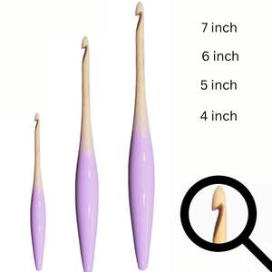 Herramientas de tejer ergonómicas con gancho de ganchillo de madera de diseño personalizado de su marca en diversos colores para la tendencia de costura - Product Image 4