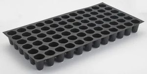 Bandeja de plástico rectangular para viveros, 104 celdas con orificio de drenaje, bandeja negra para propagación de semillas - Product Image 2