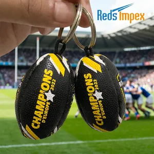 Llavero de Pelota de Rugby de Goma Personalizado con Impresión de Logotipo, Llavero Promocional de Pelota de Rugby para Eventos Deportivos, Marca Corporativa - Product Image 1
