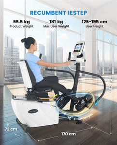 Appareil d'exercice thérapeutique à pédales avec siège pivotant, elliptique couché et cross-trainer pour la rééducation - Product Image 2