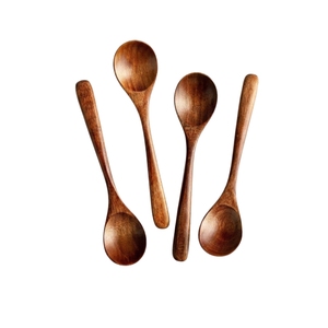 Cuillère en bois naturel de petite taille en gros, écologique et réutilisable, cuillère à café en bois, cuillère à dessert et à assaisonnement pour la cuisine - Product Image 6