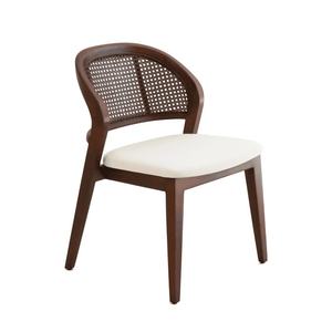 เก้าอี้ทานข้าวเซน่า ทำจากไม้มะฮอกกานีคุณภาพสูง พร้อมพนักพิงหวายและเบาะรองนั่ง สำหรับใช้ภายในอาคาร - Product Image 2