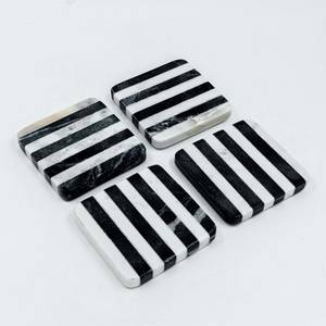 Eco-Friendly Natural <b>Marble</b> <b>Coasters</b> Modern Luxury Design Durable Washable Round Drink Holders Customizable Color & Logo Kitchen - Product Image 2
