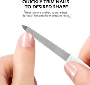 Mini lima de uñas de acero inoxidable, 1 unidad, herramientas de belleza profesionales de doble cara para manicura y pedicura, arte de uñas DIY - Product Image 3