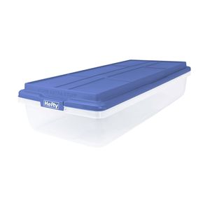 Contenitore di Stoccaggio in Plastica Trasparente HI-RISE da 63 Quarti, Blu, con Coperchio HI-RISE, Confezione da 2, per Organizzazione Sotto il Letto - Product Image 2
