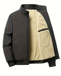 Veste en polaire vert olive pour homme, col à capuche, automne-hiver, vêtements décontractés pour l'extérieur, réversible, coupe-vent, respirante, écologique - Product Image 1