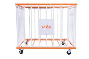 Chariot de rangement pliable et mobile Stag Iconic en acier inoxydable robuste pour ballons de basketball taille 7, grande capacité, avec revêtement en cuir PU - Product Image 4