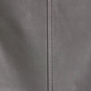 Chaqueta de cuero corta para mujer, color gris sólido, 100% de alta calidad, estilo motero, de piel de oveja, para invierno, gran venta 2026 - Product Image 6