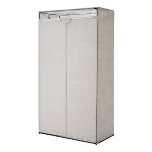 <b>Single</b> Tier Zippered Steel Adult Closet 36\" Gray Pumice Portable Bedroom <b>Wardrobe</b> - Product Image 1