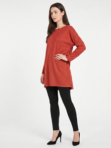 Bmama <b>Red</b> Long Sleeve Blouse Loose Fit Women Casual <b>Top</b> Milk Silk Shirt Wholesale - Product Image 4