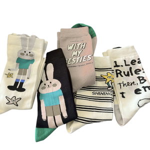 Early Autumn <b>Socks</b> for Women Korean Version Cute Trendy Cartoon Rabbit Youthful Mid Calf <b>Socks</b> Designer <b>Long</b> <b>Socks</b> - Product Image 2