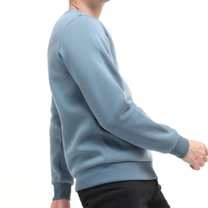 Sudadera de Forro Polar Grueso para Hombre con Logotipo Personalizado - Sudadera de Cuello Redondo Azul Liso 100% Algodón para Ropa Urbana - Product Image 2