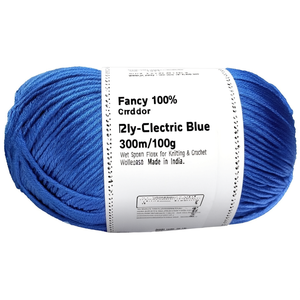 Fancy 100% <b>Linen</b> Sportweight <b>Yarn</b> 2 Ply-Electric Blue 300m/100g Wet Spun Flax for Knitting & Crochet Wholesale Made in India - Product Image 2