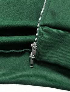 Sweat-shirt à capuche zippé vert uni pour homme, en molleton surdimensionné, décontracté, pour l'automne - Product Image 4