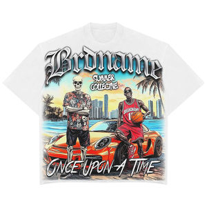 Camiseta de Alta Calidad 100% Algodón Grueso para Hombre, Diseño Gráfico Personalizado, Corte Holgado, Estilo Urbano, Informal, Ecológica y Transpirable - Product Image 2