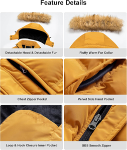 เสื้อแจ็คเก็ตพัฟเฟอร์แบบมีฮู้ดสำหรับผู้ชาย คุณสมบัติกันลม ทนทานสูง แฟชั่นสำหรับผู้ใหญ่ บรรจุใยโพลีเอสเตอร์ - Product Image 5