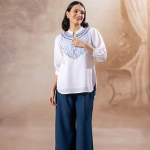 Camisón de Mujer de Alta Calidad al por Mayor, Tejido, Cuello en V, Estampado Floral, Transpirable, Moderno, Vestido a Juego, Precio de Exportación - Product Image 1