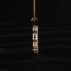 New Arrival U Alphabet Diamond Pendant with <b>D</b>-E Color with VVS Clarity IGI Certified Rose Gold Diamond Solitaire <b>Necklace</b> - Product Image 2