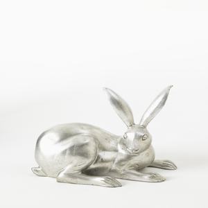 Sculpture de lapin vintage en aluminium moulé, figurine décorative en métal pour jardin, patio, pelouse et décoration intérieure - Product Image 2