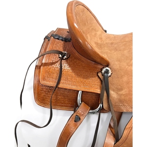 Selle de cheval western personnalisée en cuir véritable, équipement d'équitation avec détails décoratifs et sangles réglables - Product Image 2