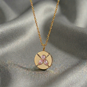 Wholesale Blue Gemstone Pendant Necklace 18K Gold Plated Round Faceted Crystal Charm Handmade Elegant Jewelry Women Bulk Supply - Product Image 3