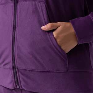 Conjunto Deportivo Morado para Mujer, Cómodo, con Sudadera con Cierre y Pantalones Jogger Suaves, para Uso Casual y Fitness - Product Image 3