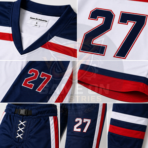 Best Supplier Unique Design Sublimated Private Label High Quality Team Apparel Custom Breathable Sports Ice Hockey Uniform Sets - Product Image 6