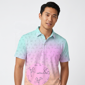 Polo pour homme à imprimé dessin animé, manches courtes, décontracté, respirant, en polyester tricoté, coupe classique - Product Image 6