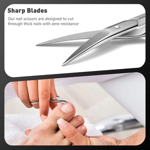 Ciseaux professionnels en acier inoxydable pour ongles, sourcils, cils, poils du visage, manucure et cuticules - Product Image 2
