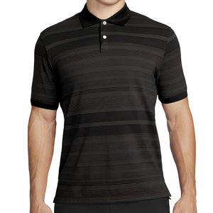 Polo à manches courtes pour homme, rayé rouge, à séchage rapide, en tricot, pour le golf - Product Image 3