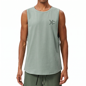 Camiseta sin Mangas de Gimnasio 100% Algodón con Logotipo Personalizado, Camiseta Deportiva Lisa con Logotipo Impreso OEM, Camiseta sin Mangas para Hombre de Talla Grande - Product Image 4