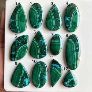 Piedra de Cuarzo Crisocola Malaquita, Gema Natural Curativa Pulida, Calmante para el Chakra del Corazón, Regalo con Juego de Color Azul Verde, Tercera Parte - Product Image 1