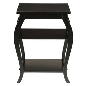 Tavolino consolle nero a 2 ripiani dal design elegante - Product Image 3
