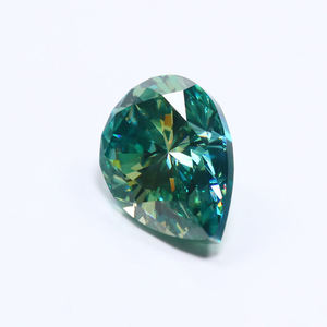 Pierre de Moissanite Verte Taille Poire, Clarté VVS, Alternative au Diamant de Laboratoire, Traitée Thermiquement, Idéale pour la Fabrication de Bijoux, Vente en Gros - Product Image 3